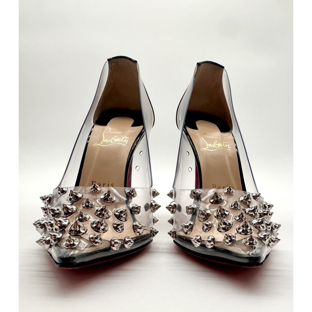 Christian Louboutin Patent PVC Collaclou 100 Pump Black High Heels EU38.5 US8.5 - Picture 11 of 14